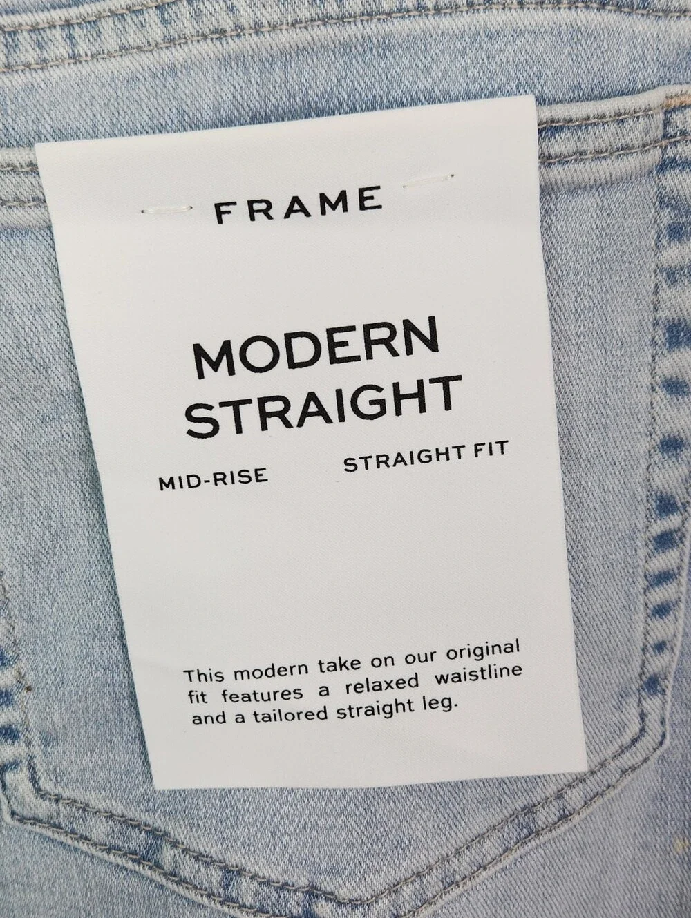 Frame Denim Light Wash Men's Modern Straight Jeans in Campo